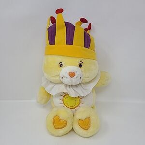 Vintage 2004 Play Along Care Bears "King Funshine Bear" 13" Singing Plush WORKS